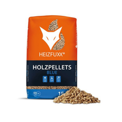 Heizfuxx Holzpellets Blue – 975 kg Palette (65 x 15 kg) – Hochwertige Holzpellets für Pelletöfen, ENplus A1